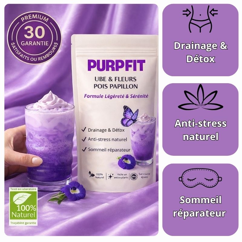 PURPFIT® Ube & Fleurs de Pois Papillon - Sérénité • Drainage • Sommeil