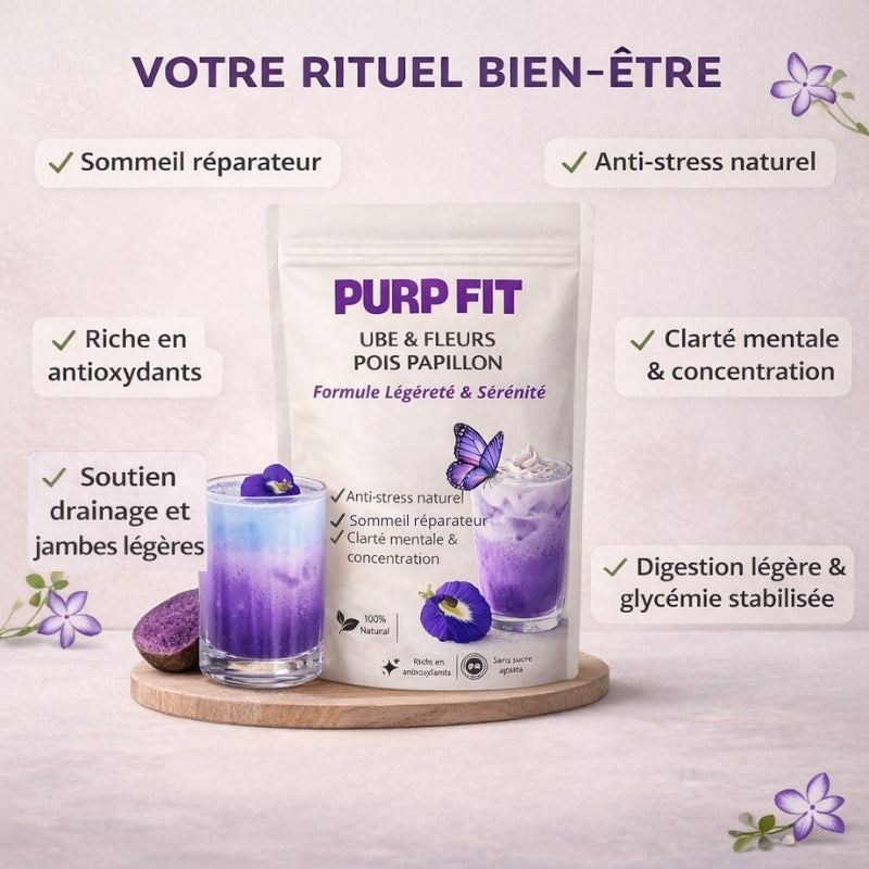 PURPFIT® Ube & Fleurs de Pois Papillon - Sérénité • Drainage • Sommeil
